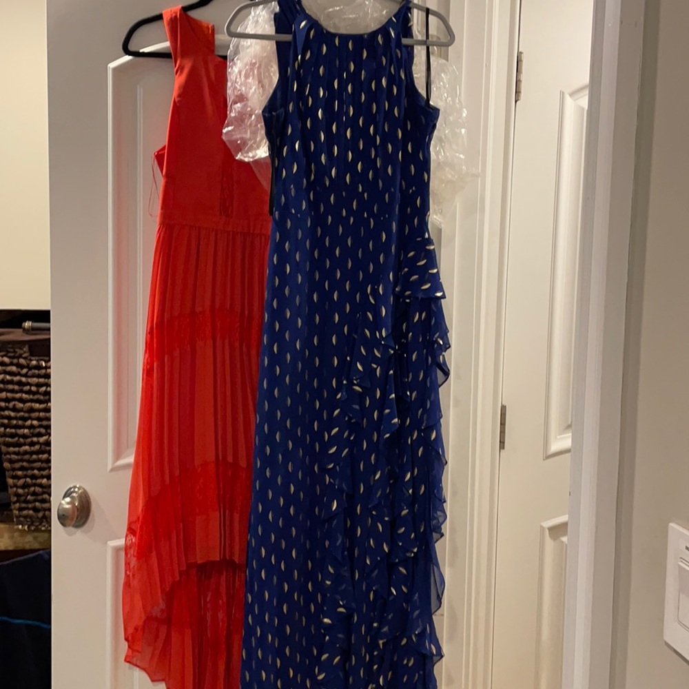 Betsy Adams long dress with ruffles